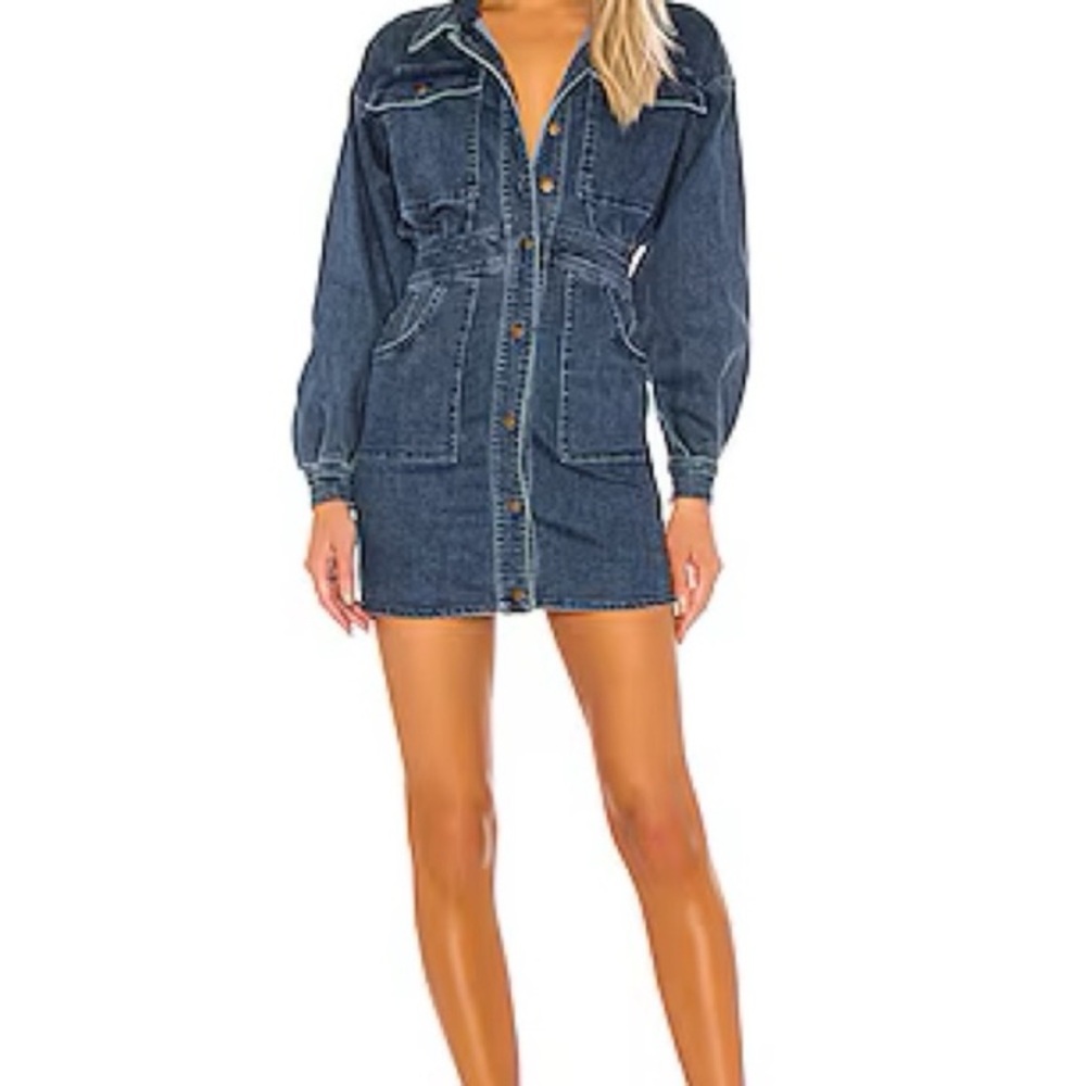 Free People Bo Dress Marine Indigo Denim